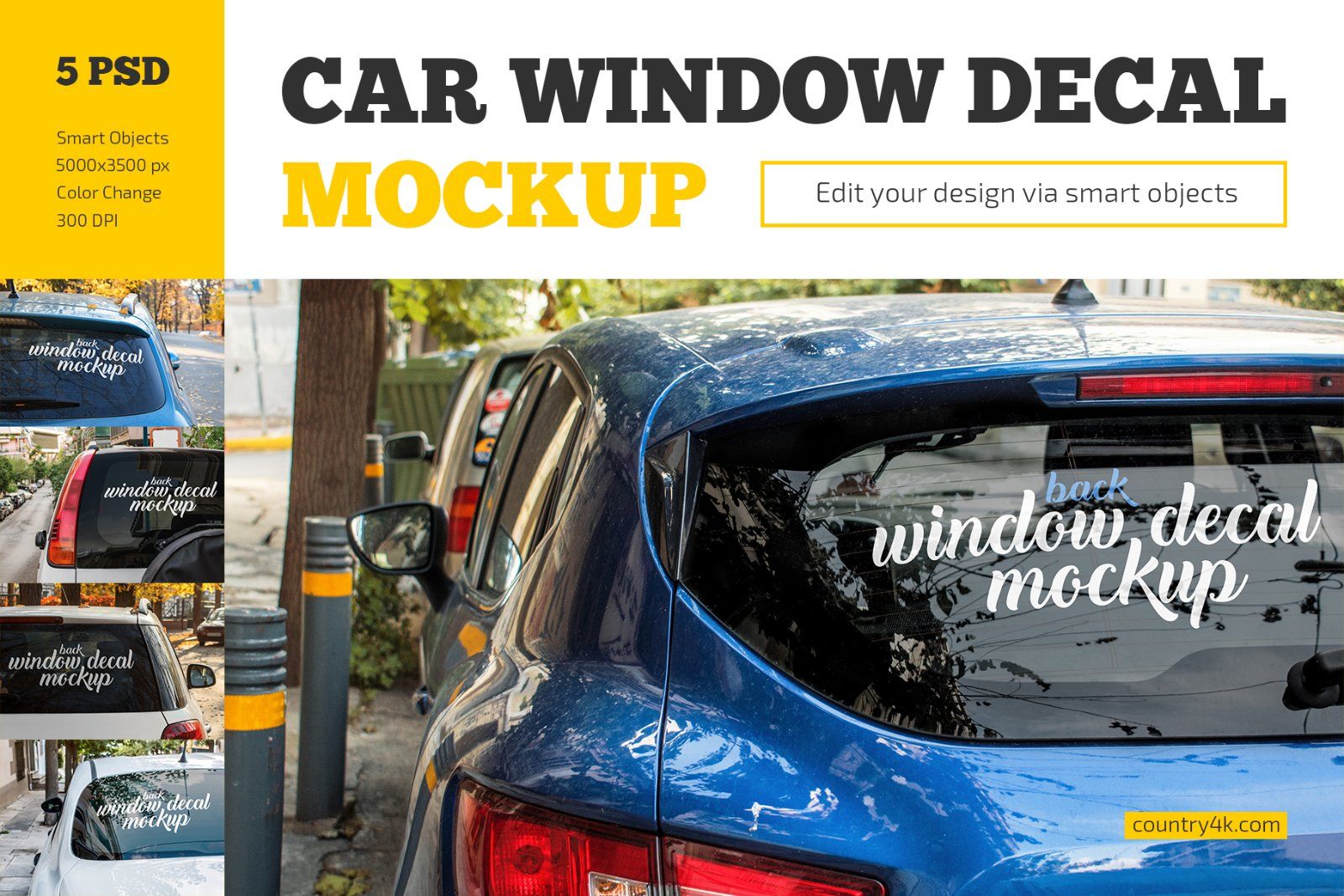 Car Window Decal Mockup Set — image 1