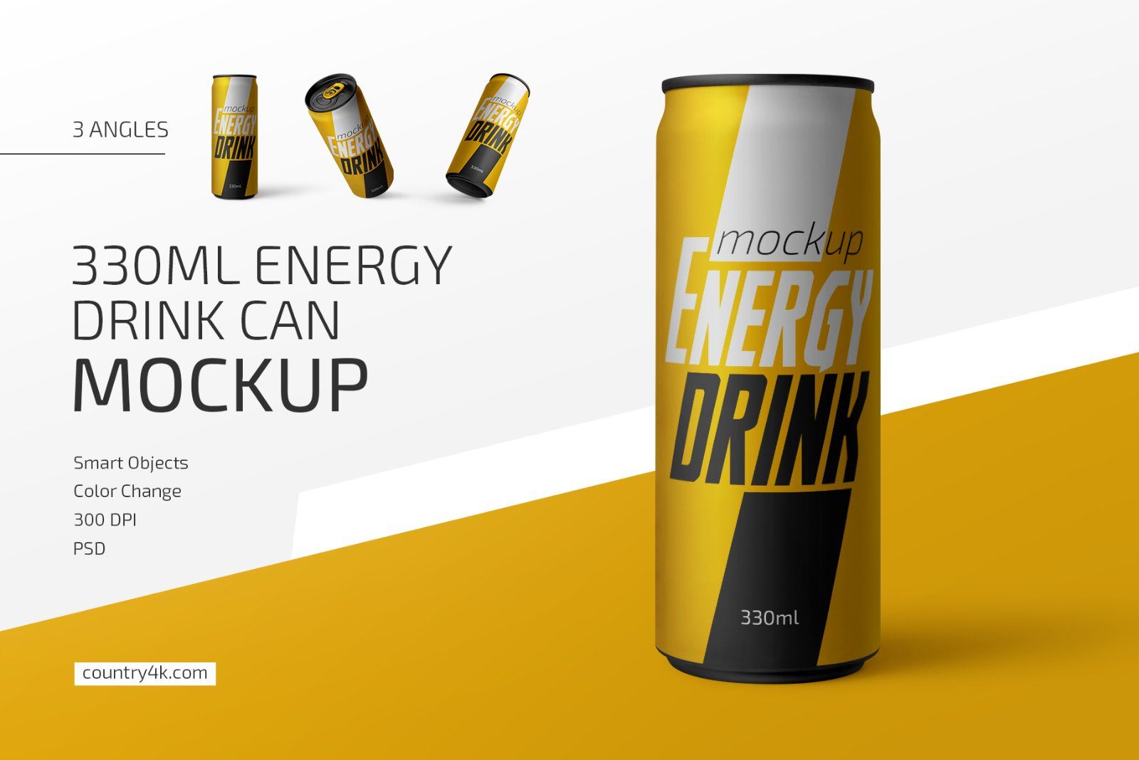330ml Energy Drink Can Mockup Set — image 1