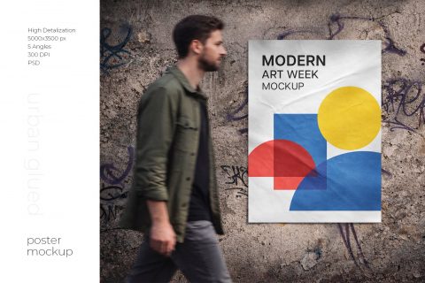Urban Glued Poster Mockup Set
