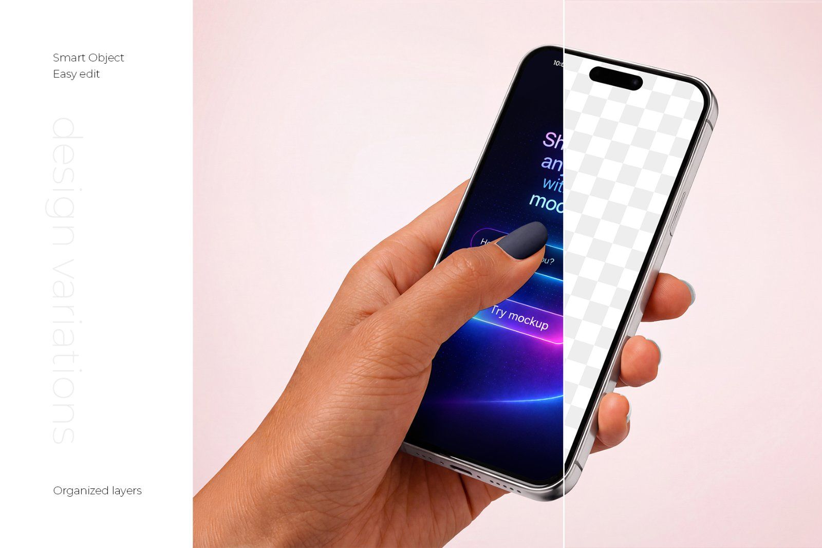 iPhone in Hand Mockup Set