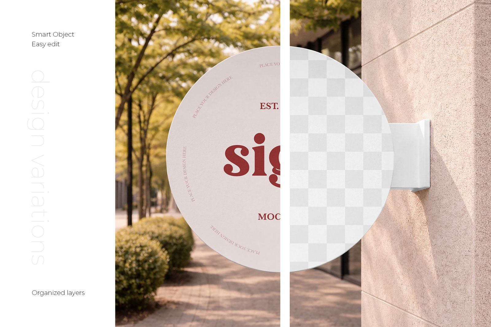 Circle Sign Mockup Set