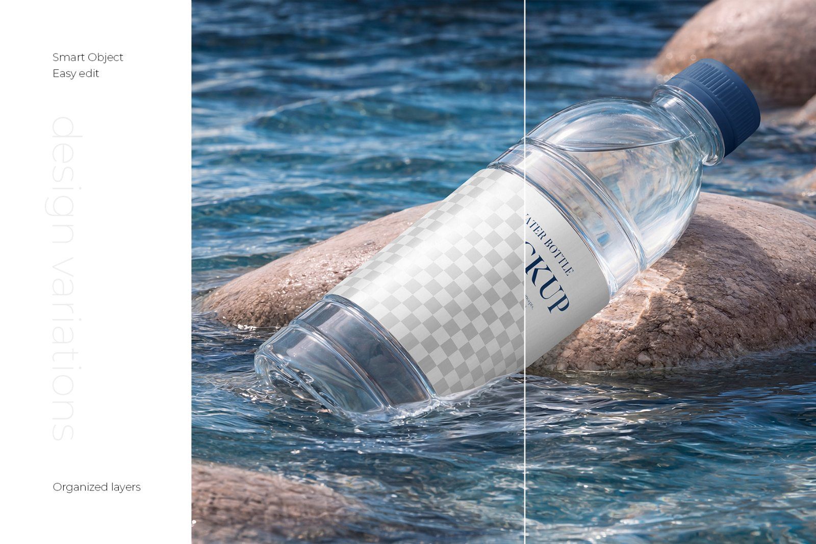 Clear Plastic Water Bottle Mockup Set