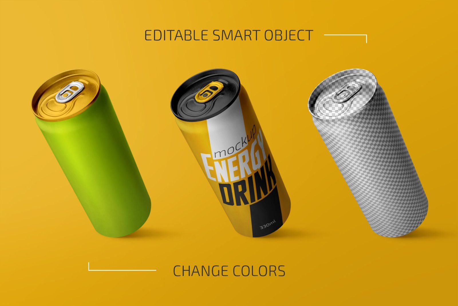 330ml Energy Drink Can Mockup Set — image 2