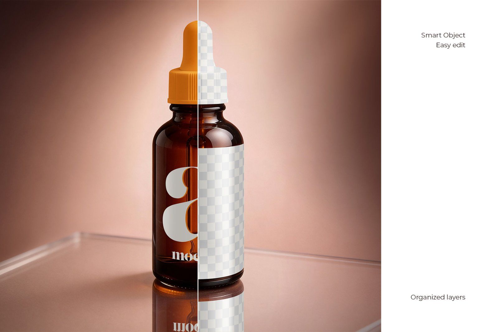 Amber Dropper Bottle Mockup Set