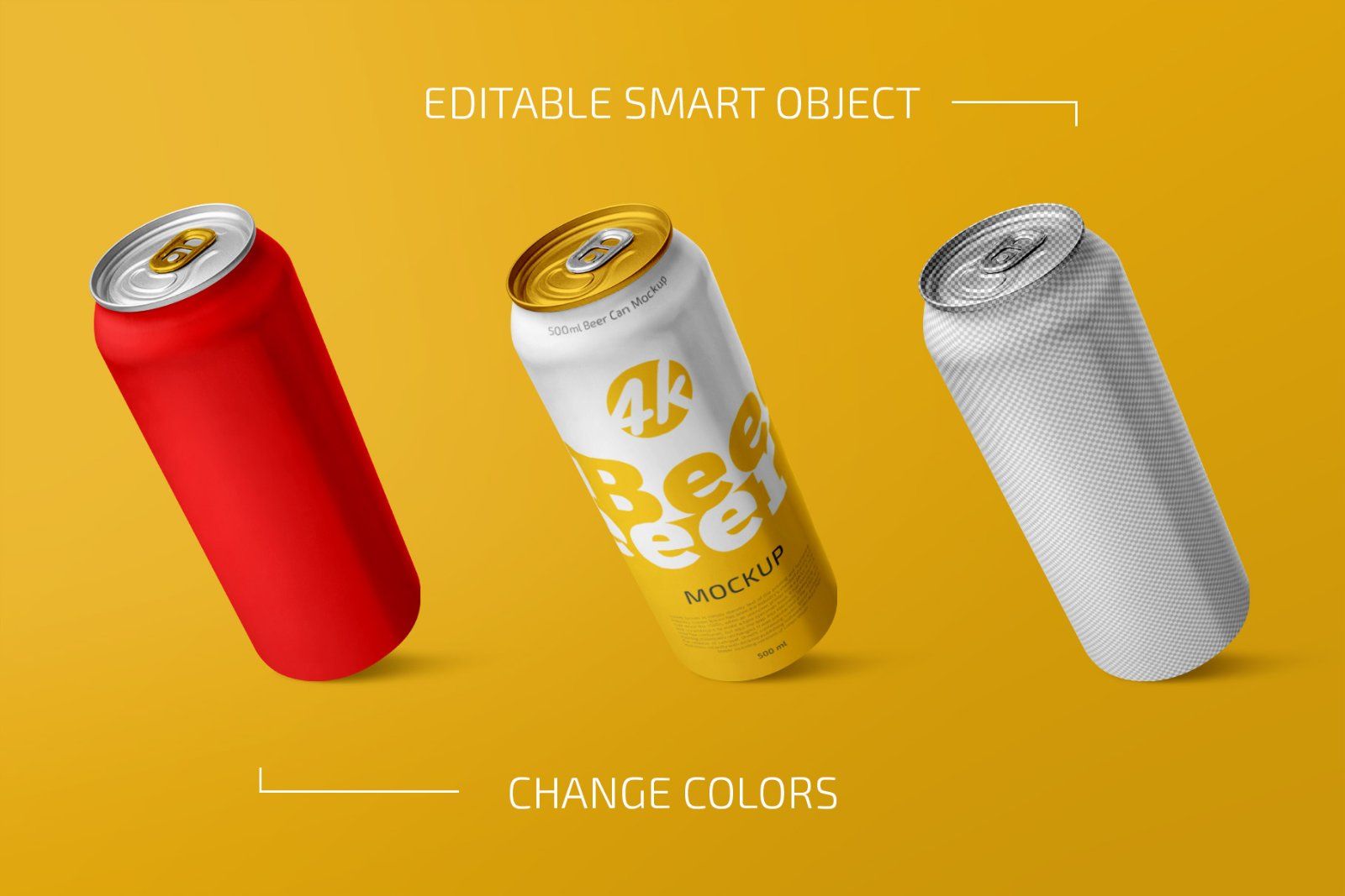 500ml Beer Can Mockup Set — image 2