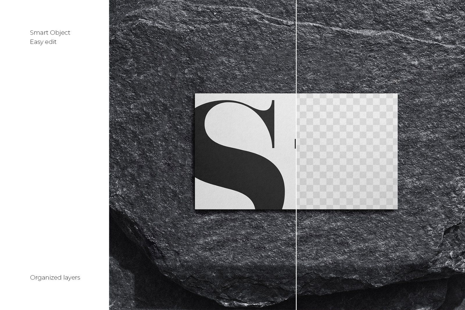 Stone and Glass Business Card Mockup Set