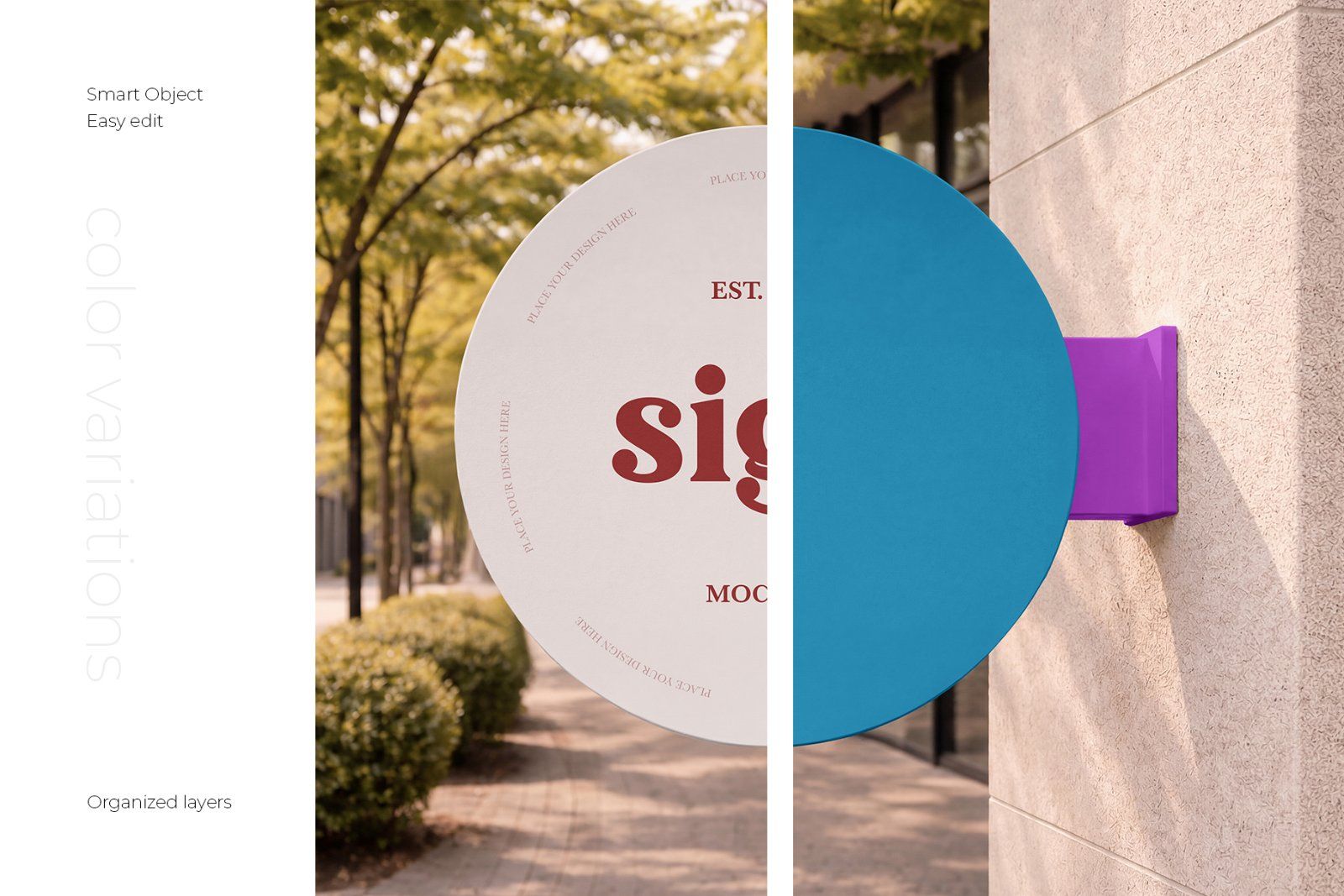 Circle Sign Mockup Set