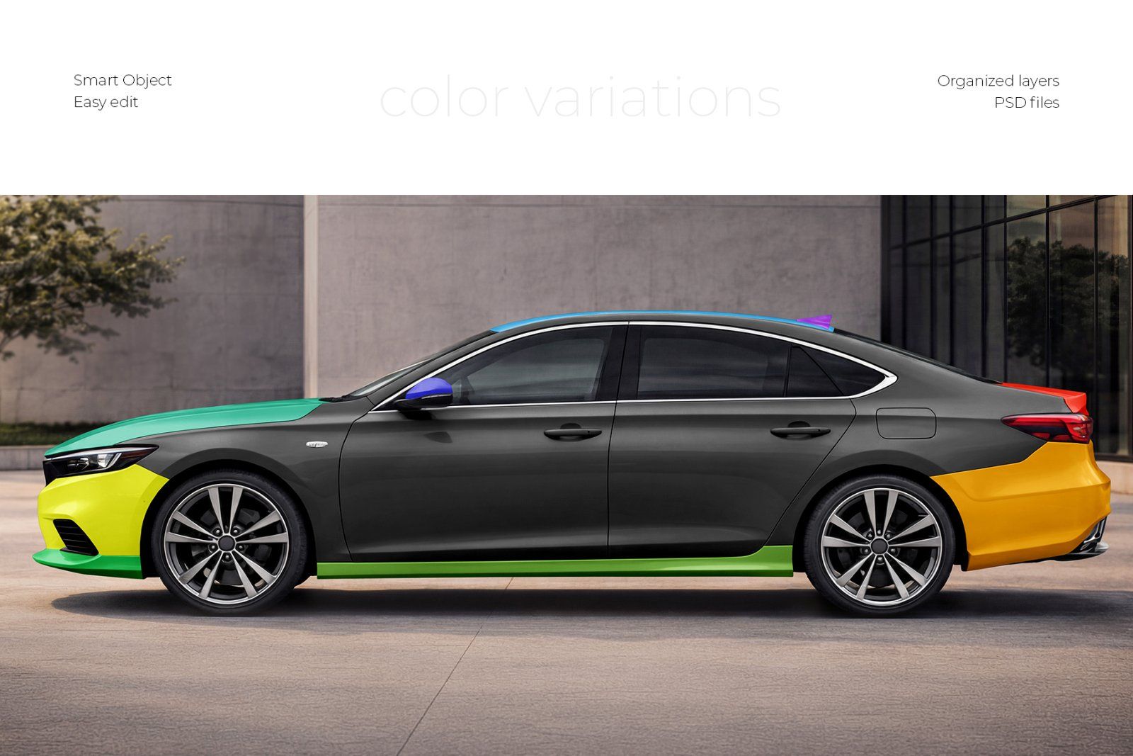 Sedan Car Mockup Set