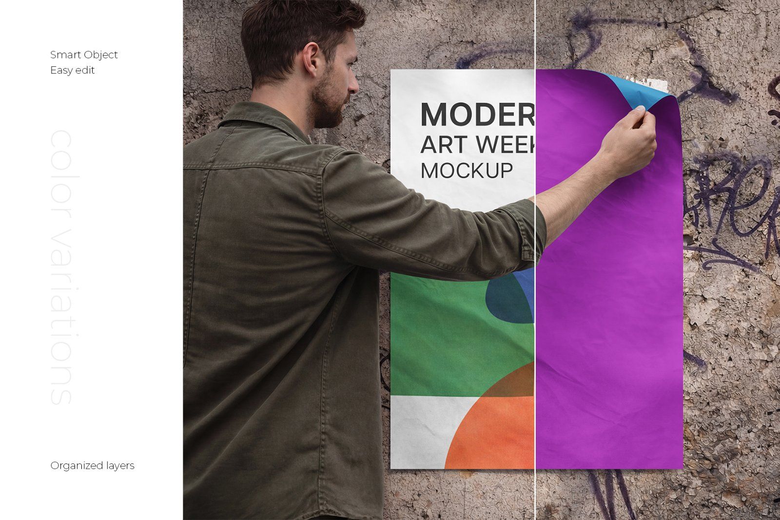 Urban Glued Poster Mockup Set