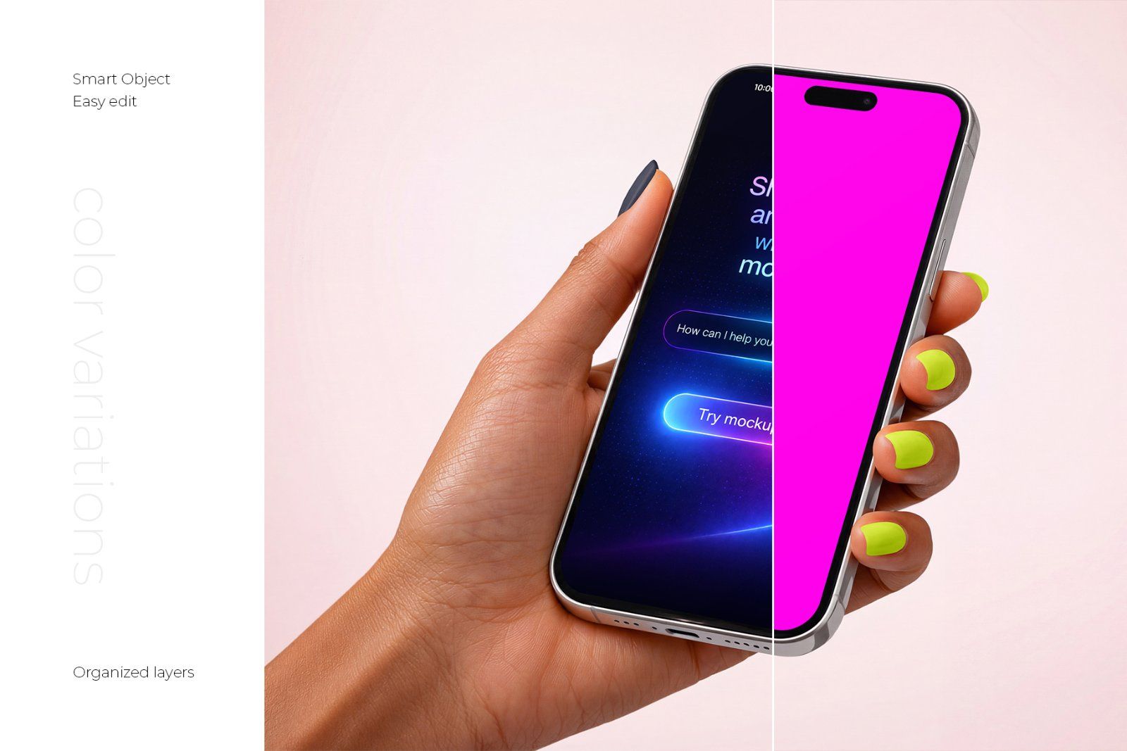 iPhone in Hand Mockup Set