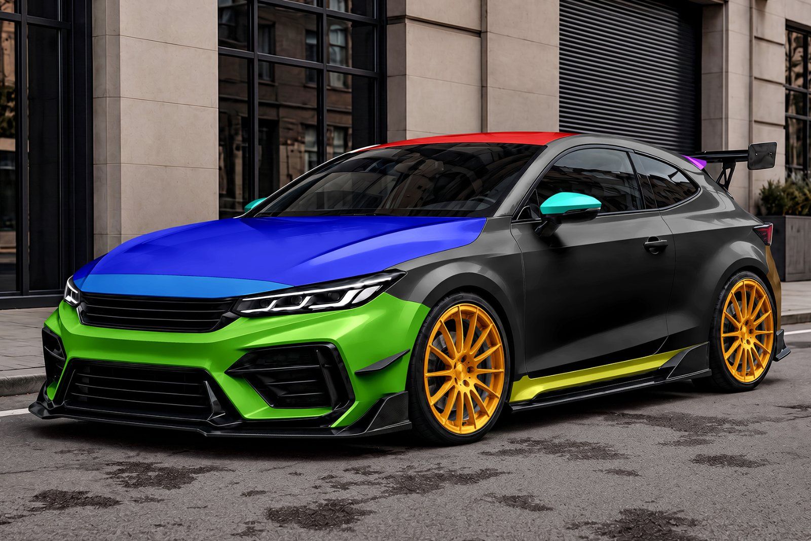 Sporty 3-Door Hatchback Car Mockup Set
