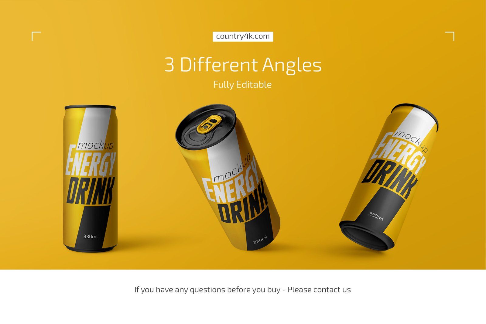 330ml Energy Drink Can Mockup Set — image 4