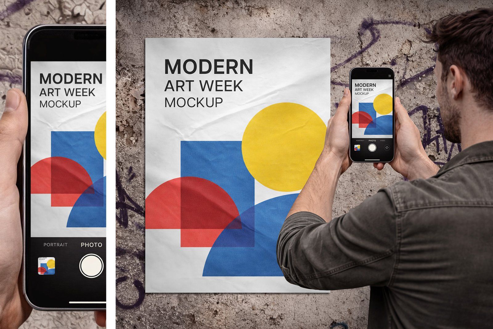 Urban Glued Poster Mockup Set