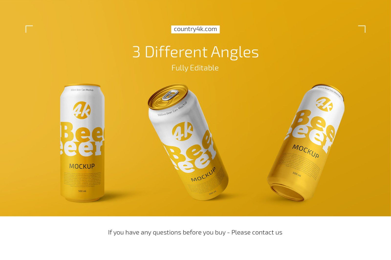 500ml Beer Can Mockup Set — image 4