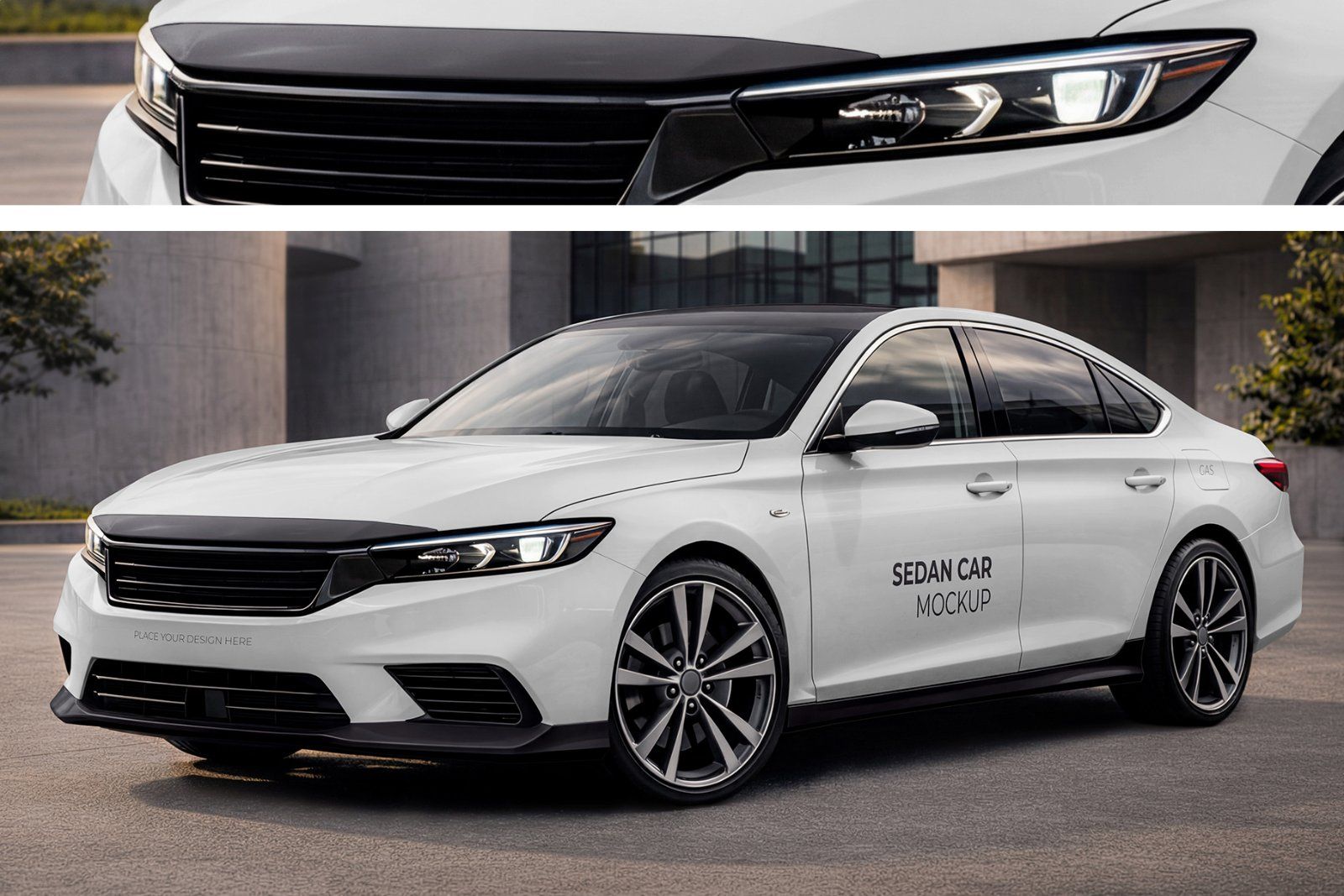 Sedan Car Mockup Set