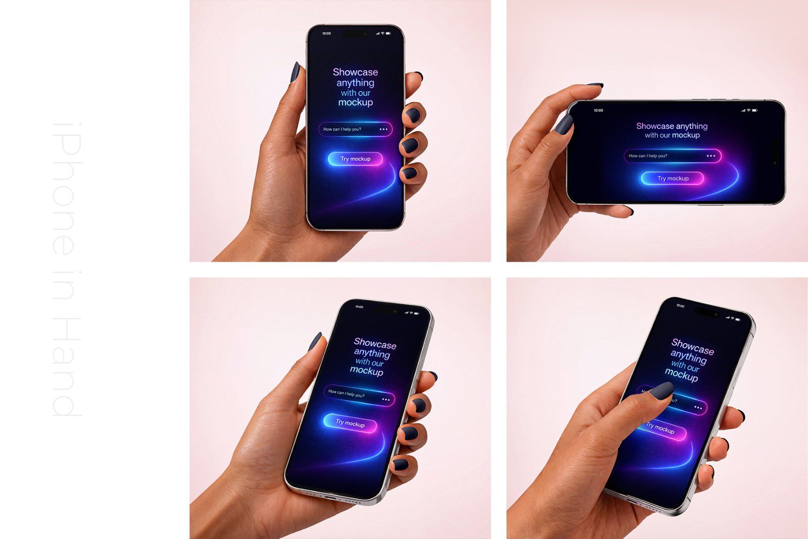 iPhone in Hand Mockup Set