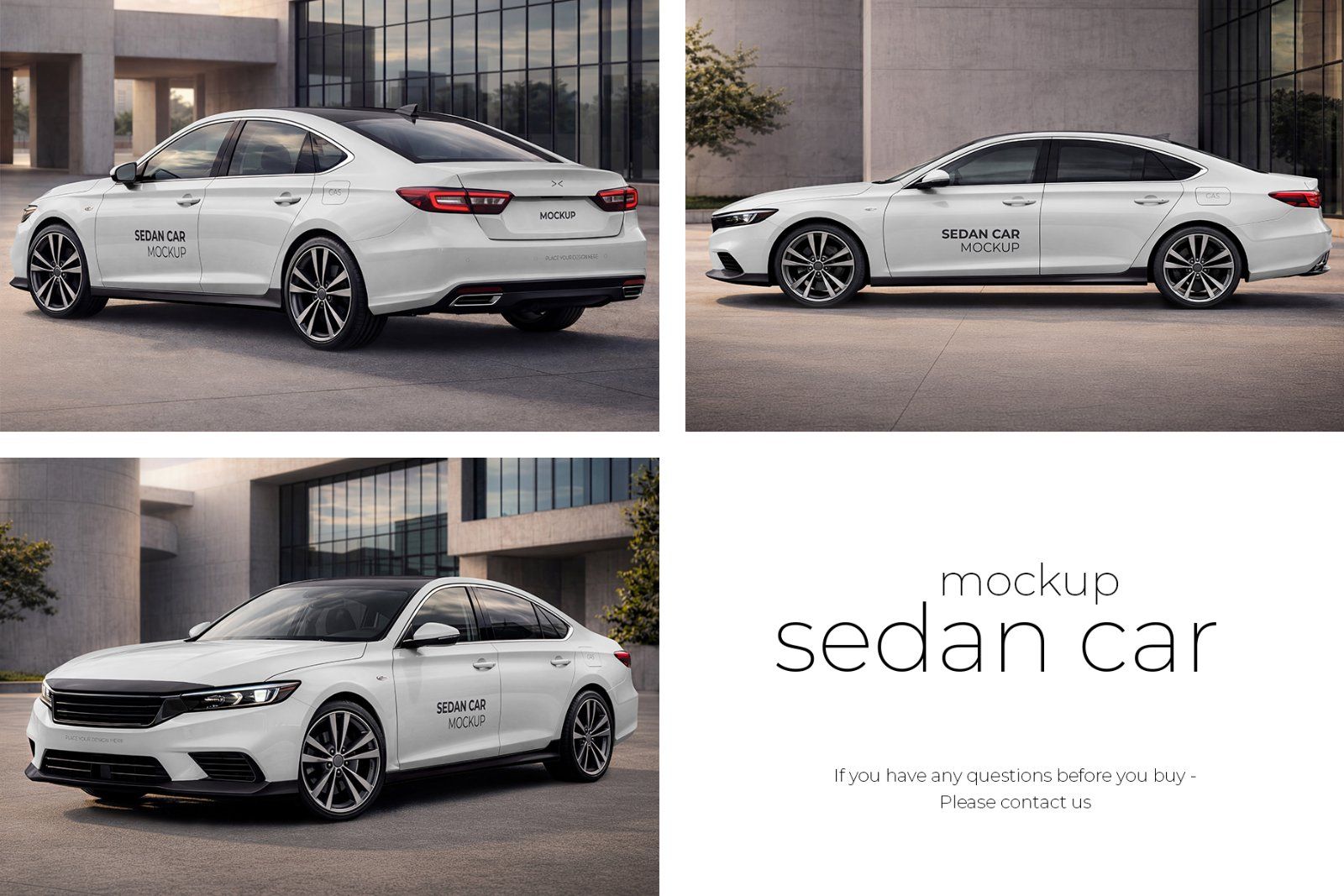 Sedan Car Mockup Set