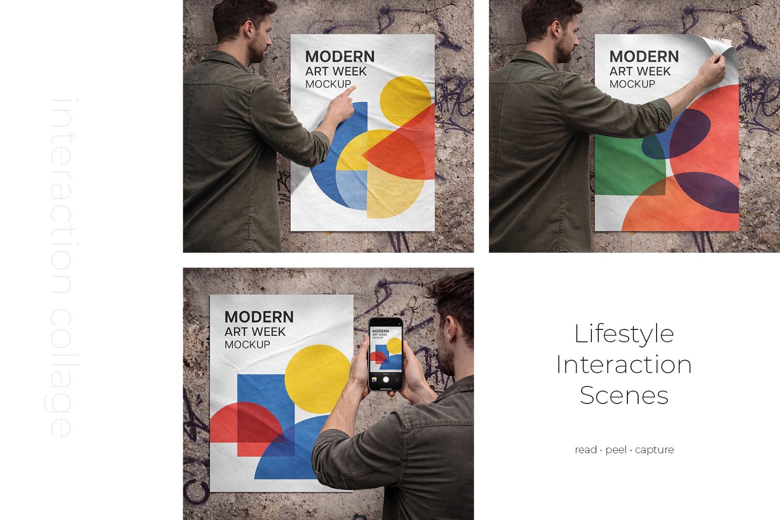 Urban Glued Poster Mockup Set