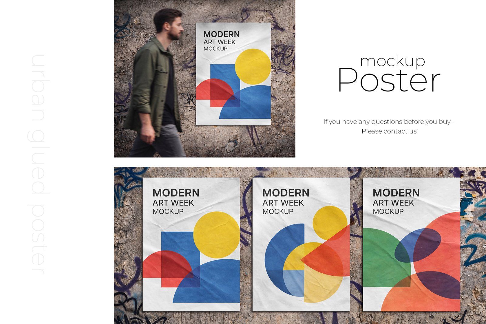 Urban Glued Poster Mockup Set