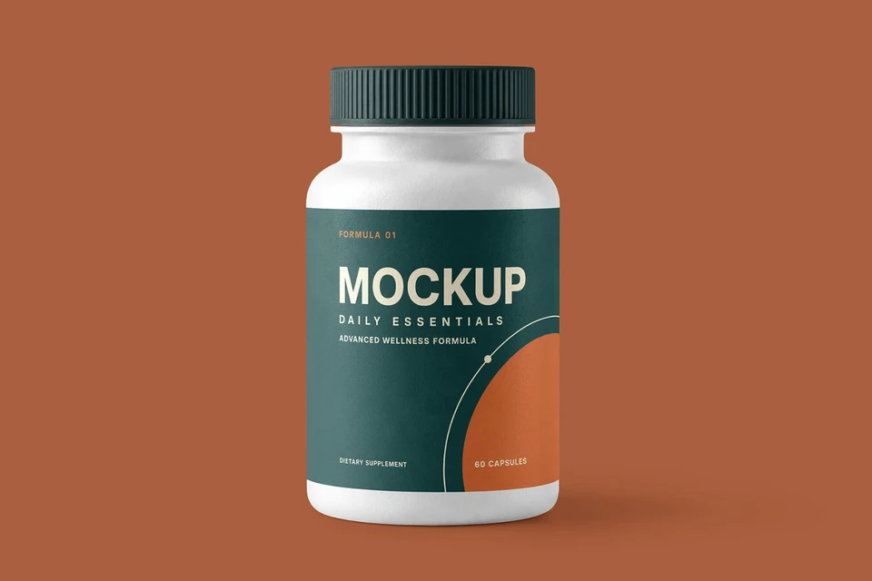 Matte Pills Bottle Mockup