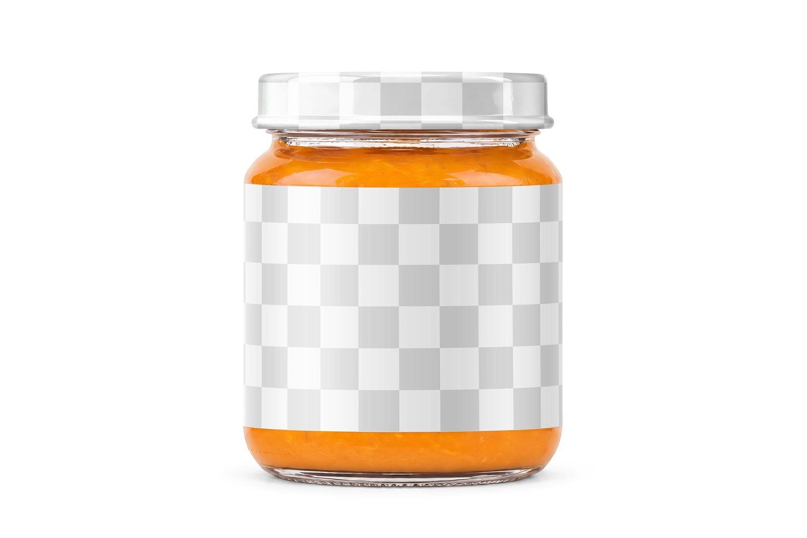 Baby Food Pumpkin Puree Glass Jar Mockup
