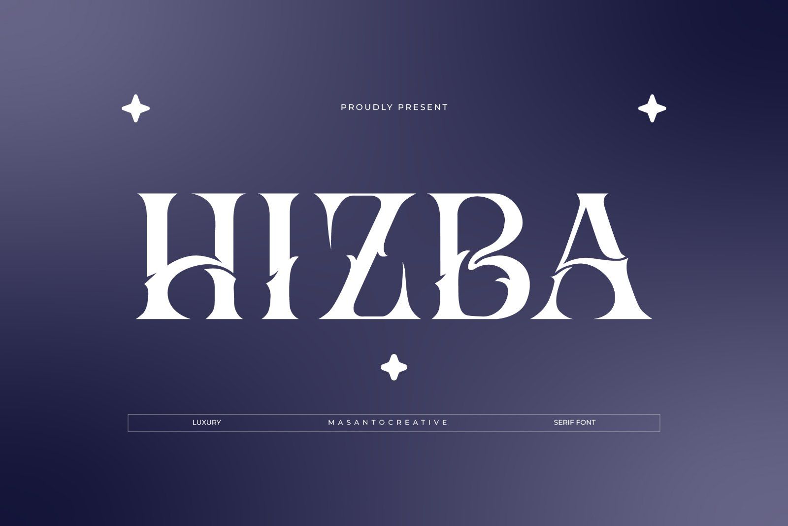 Hizba – Luxury Ornamental Serif Font