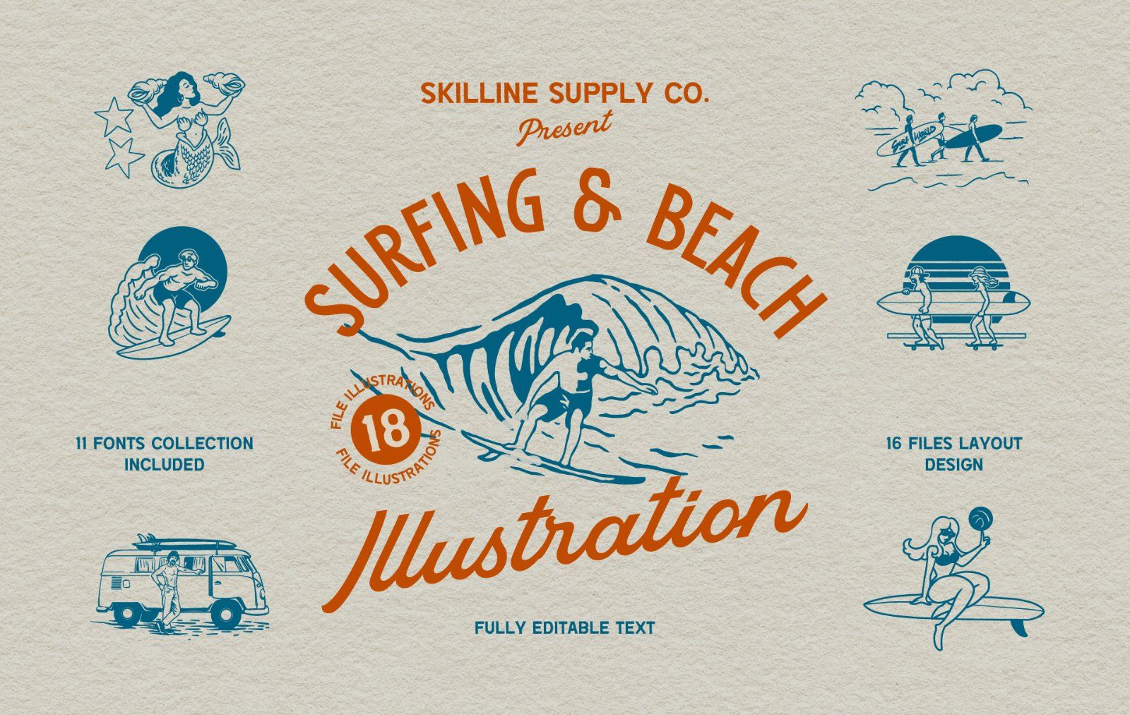 Surf & Beach Illustration — image 1
