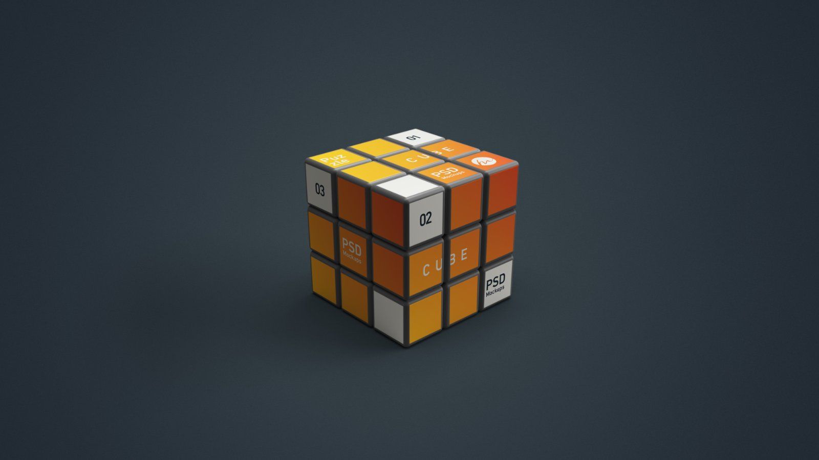 Puzzle Cube Mockup - 5 PSDs
