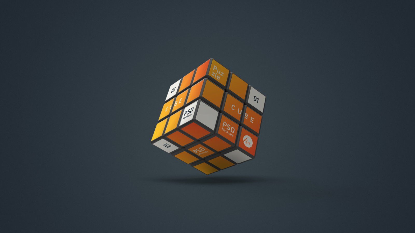 Puzzle Cube Mockup - 5 PSDs