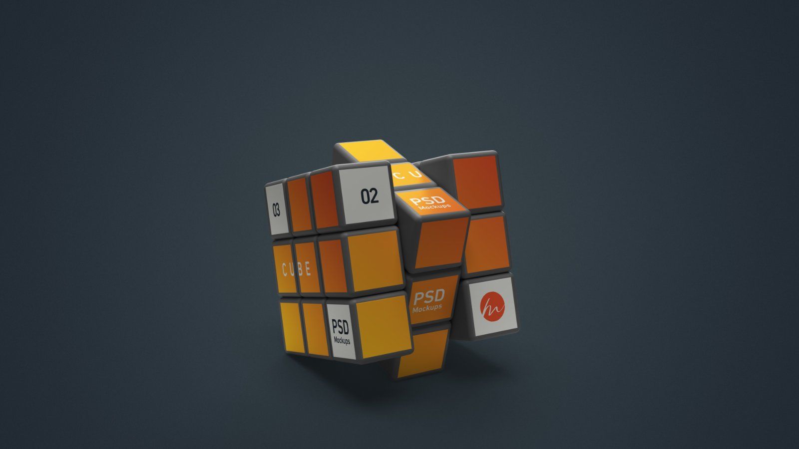 Puzzle Cube Mockup - 5 PSDs