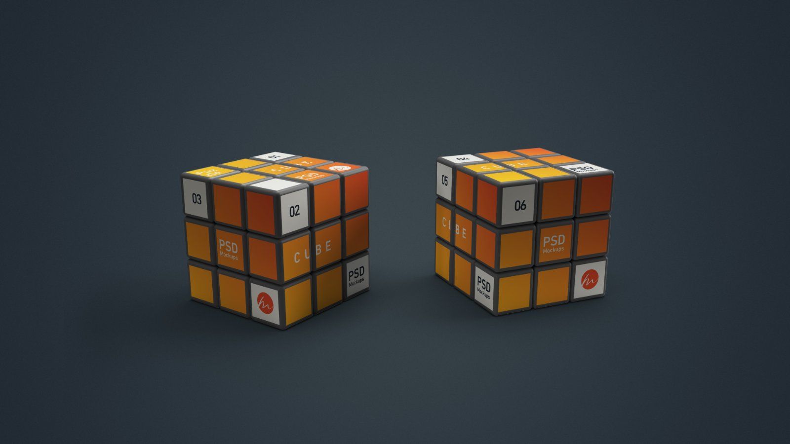 Puzzle Cube Mockup - 5 PSDs