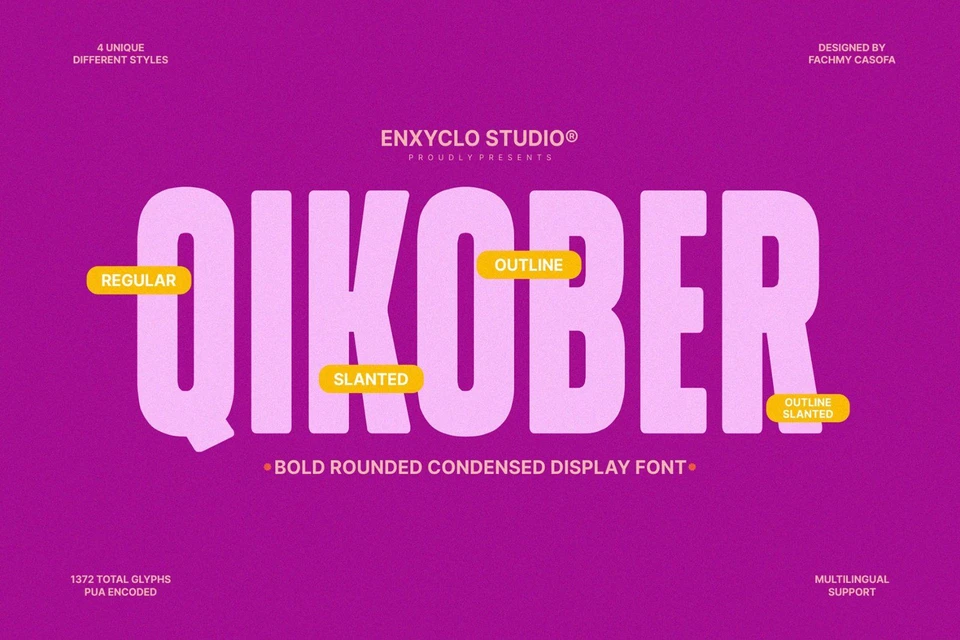 Qikober - Bold Rounded Condensed Font