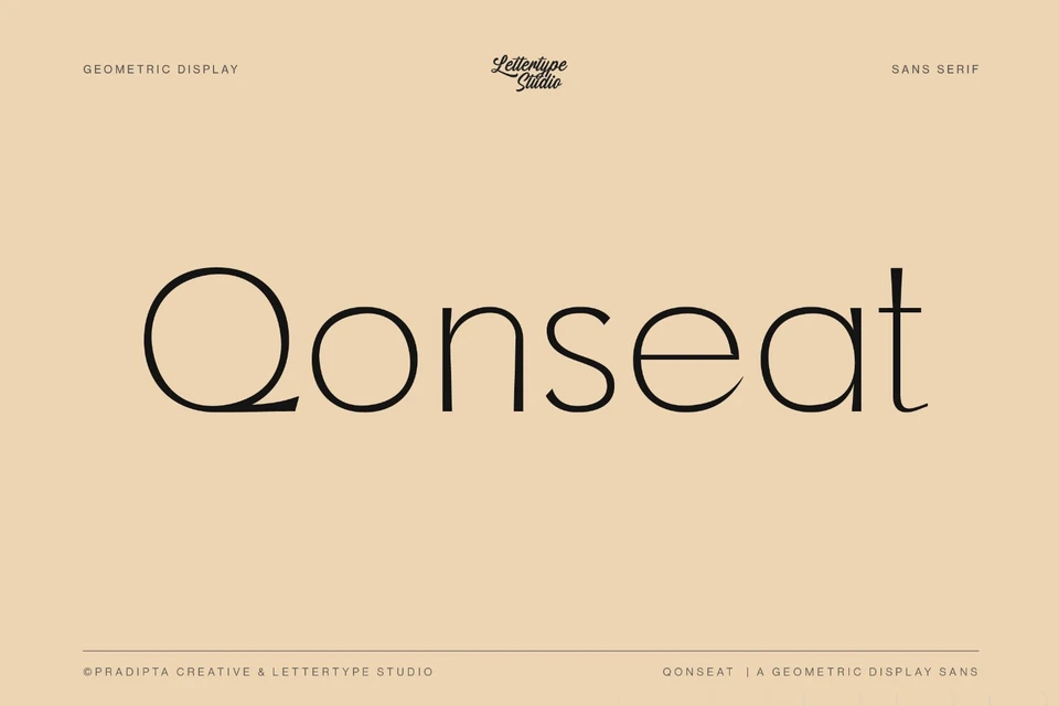 Qonseat is Geometric Display Sans Serif