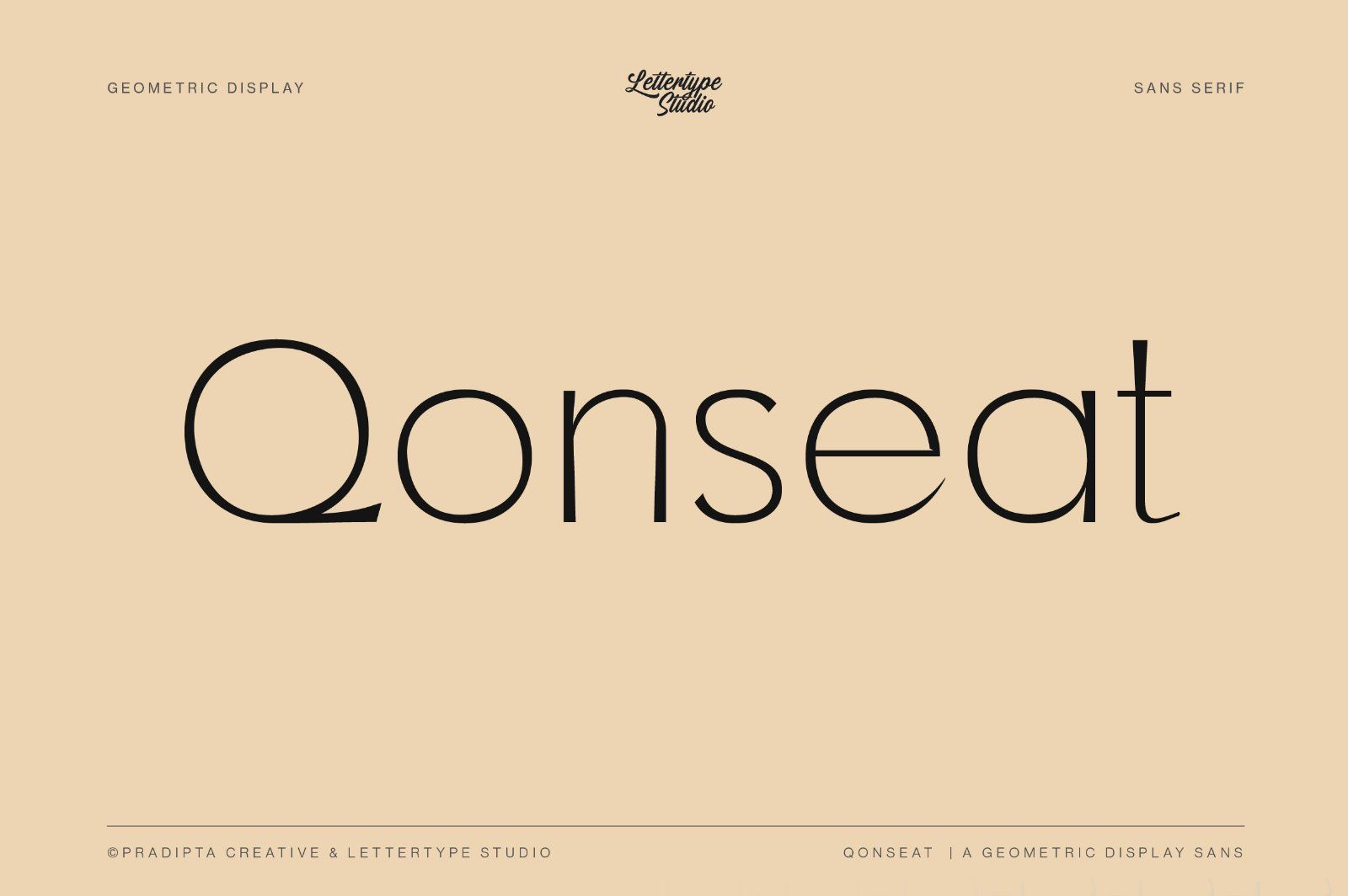 Qonseat is Geometric Display Sans Serif — image 1