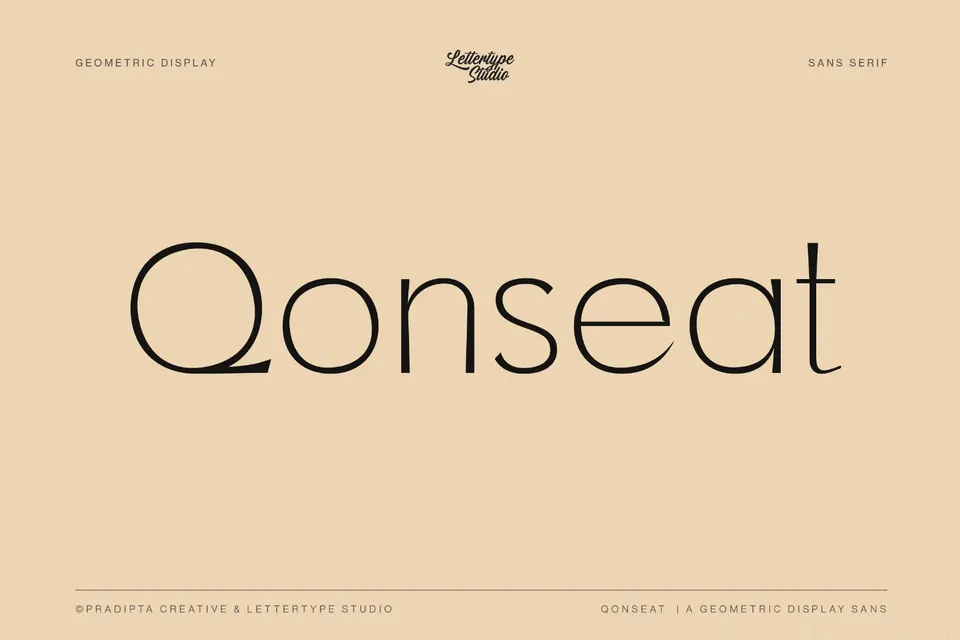Qonseat is Geometric Display Sans Serif