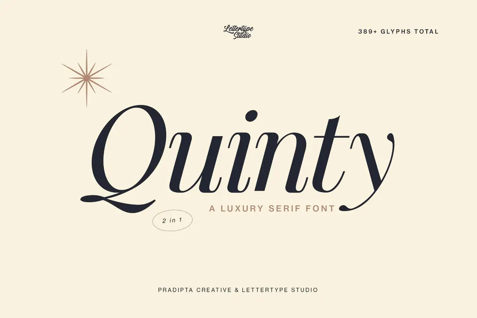 Quinty a Luxury Serif Font Family