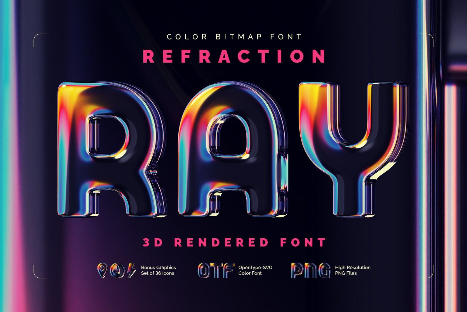 Refraction Ray - Color Bitmap Font — image 1