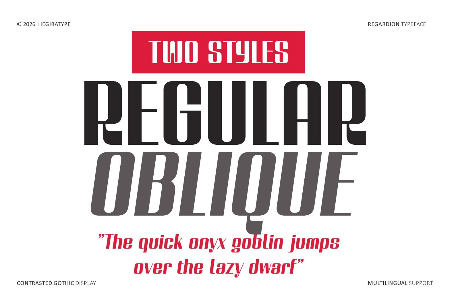 Regardion_a Contrasted gothic display font