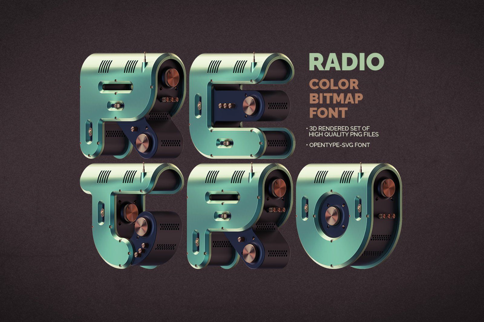 Retro Radio - Color Bitmap Font — image 2
