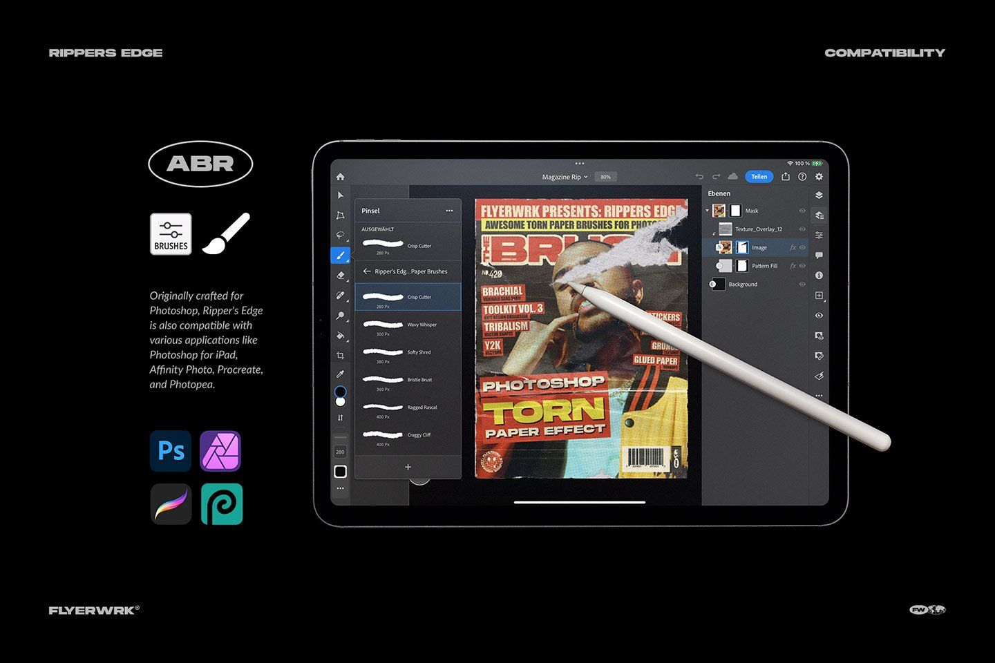 Rippers Edge Torn Paper Brushes