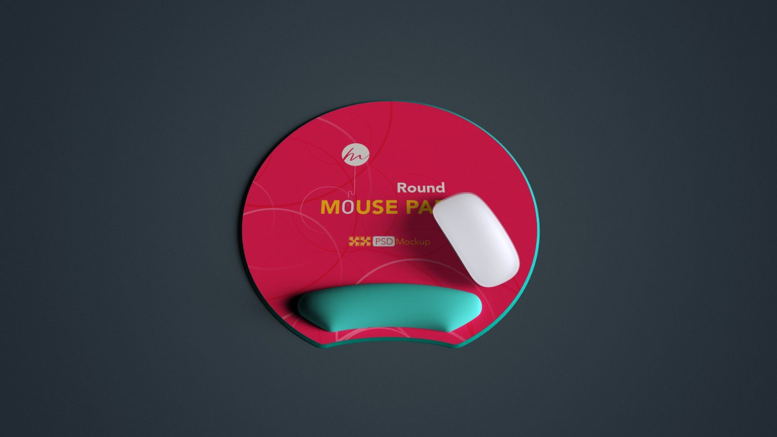 Ergonomic Round Mouse Pad with Wrist Rest Mockup – 5 PSDs — image 3