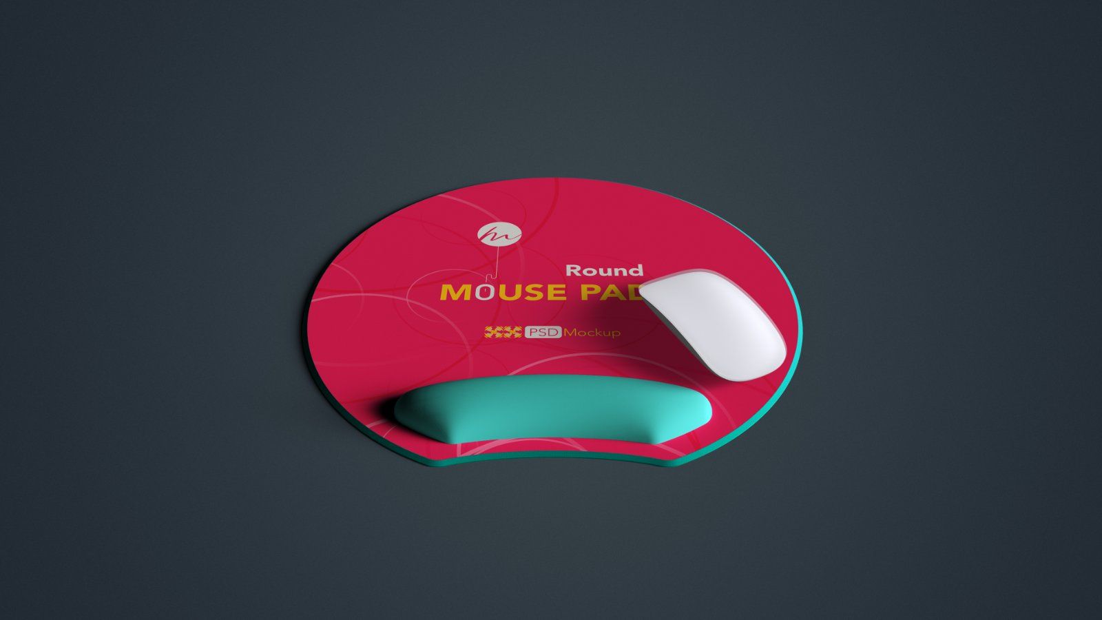 Ergonomic Round Mouse Pad with Wrist Rest Mockup – 5 PSDs — image 4