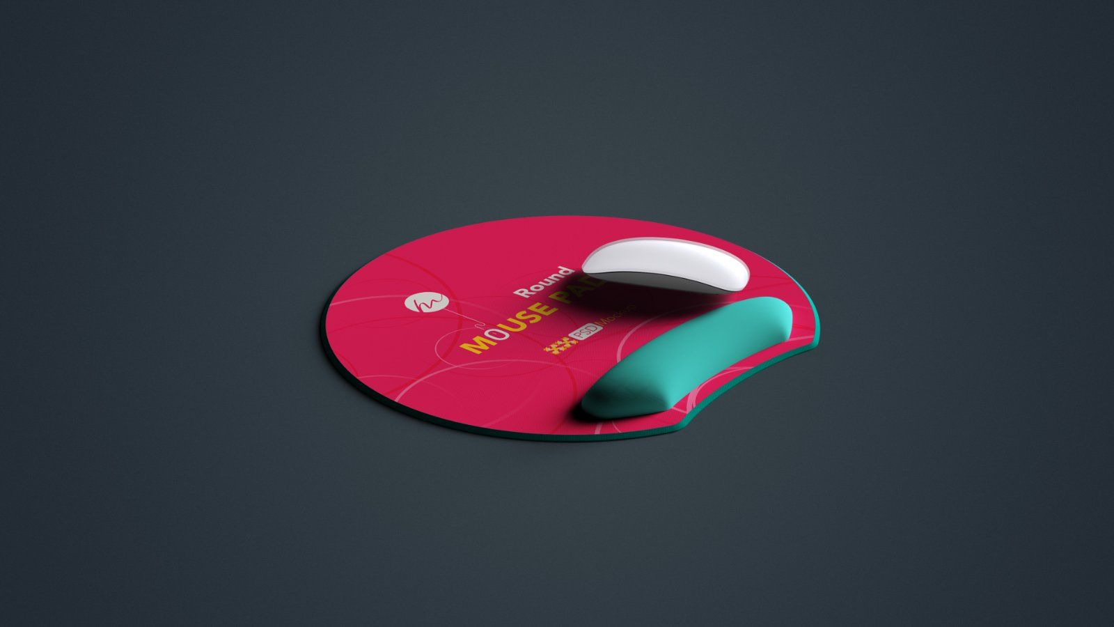 Ergonomic Round Mouse Pad with Wrist Rest Mockup – 5 PSDs — image 5