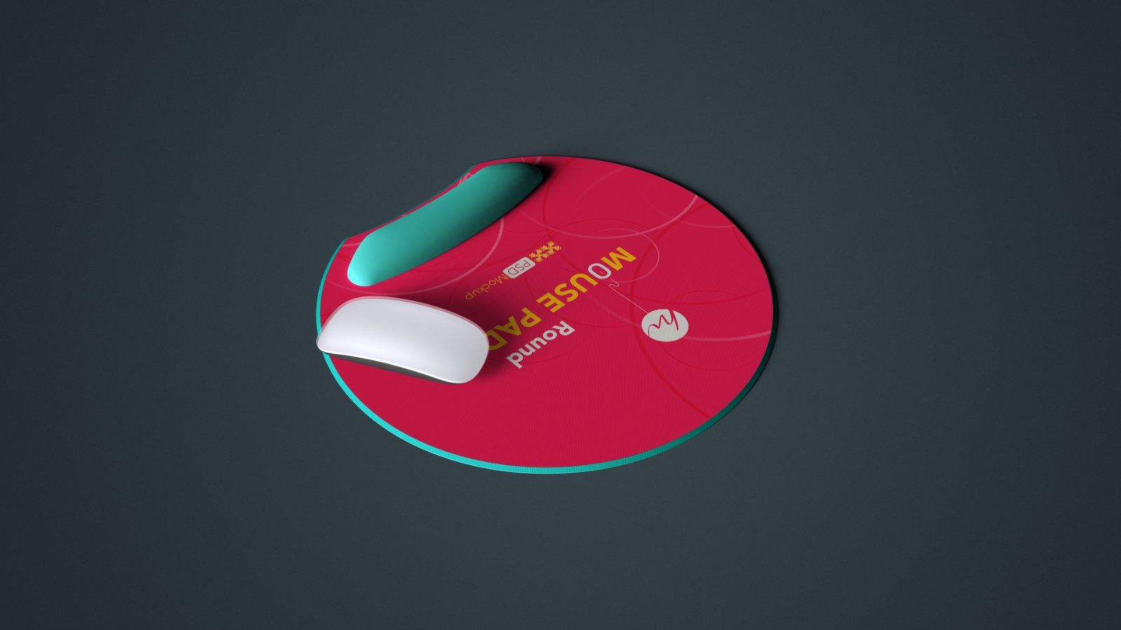 Ergonomic Round Mouse Pad with Wrist Rest Mockup – 5 PSD bundle — image 5