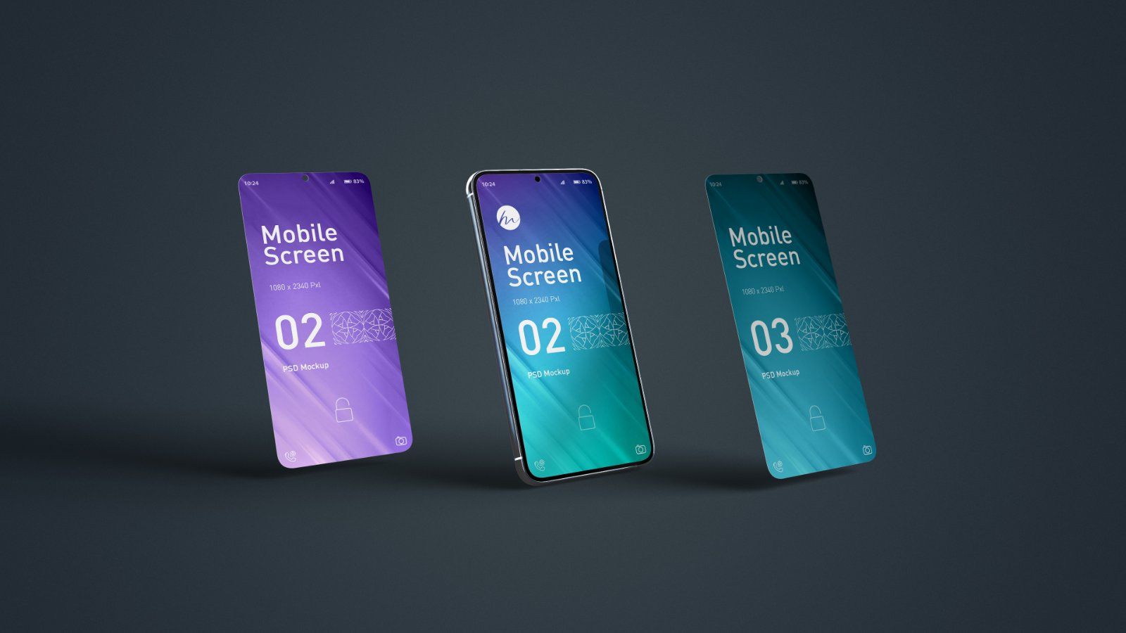 Mobile screen mockup - 5 PSDs