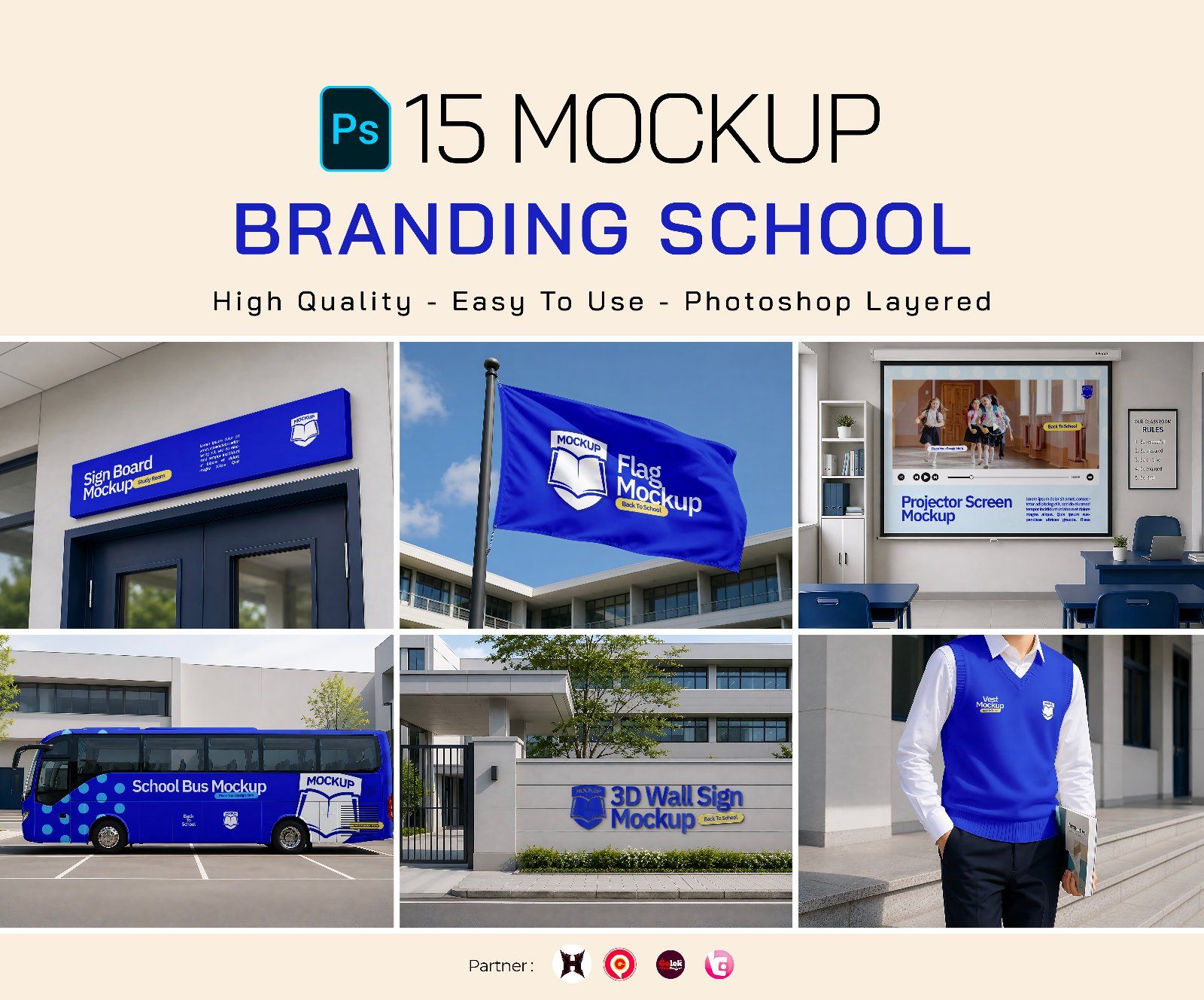 Premium Branding Blue High School Mockup — image 1