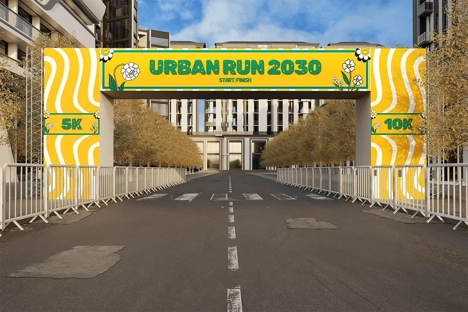 Race Finish Line Gate Mockup
