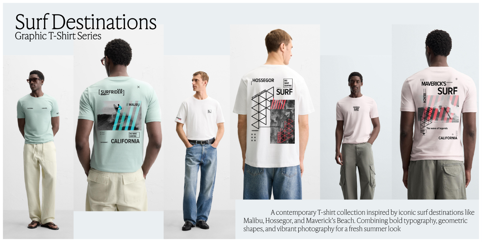 Surf Destinations – Graphic T-Shirt Vector Set (AI, EPS, PDF, SVG)