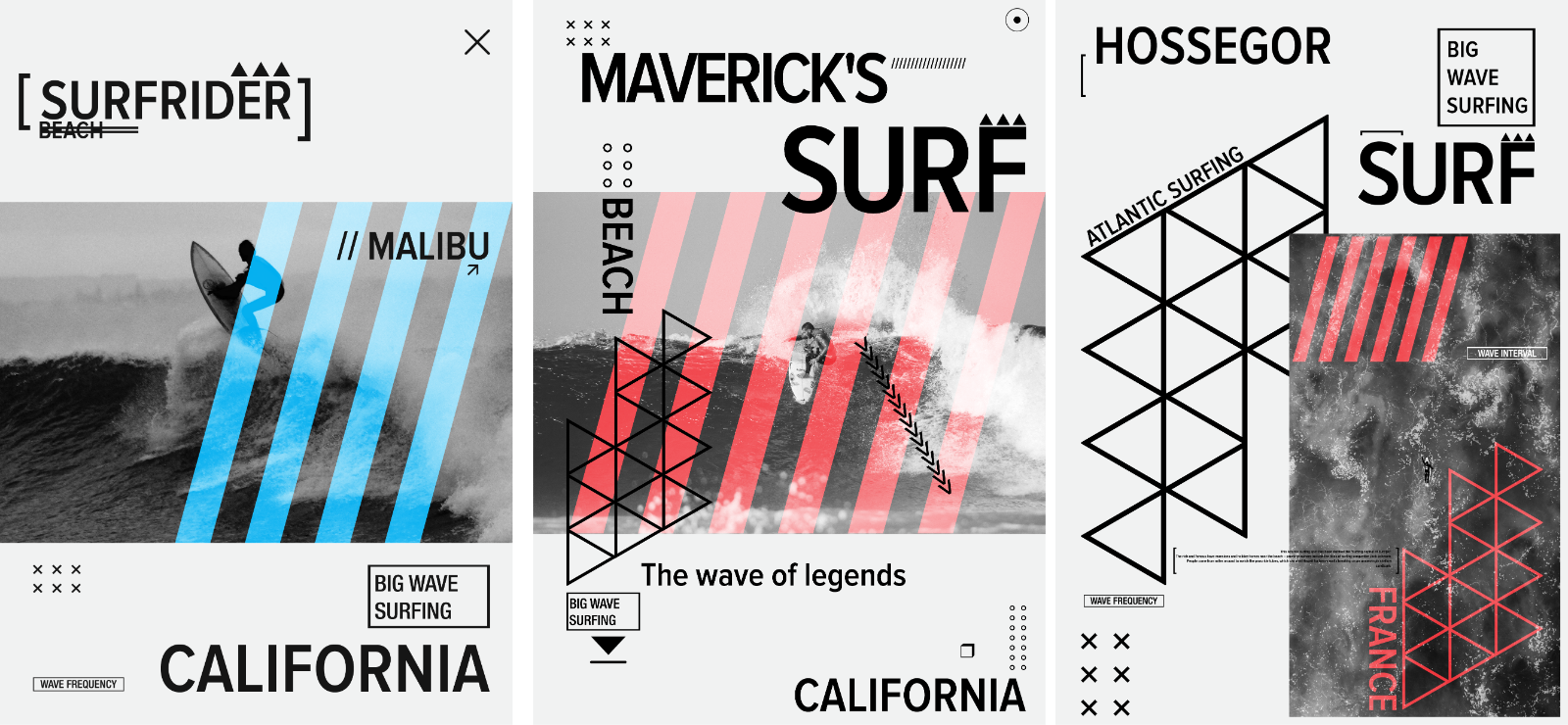 Surf Destinations – Graphic T-Shirt Vector Set (AI, EPS, PDF, SVG)