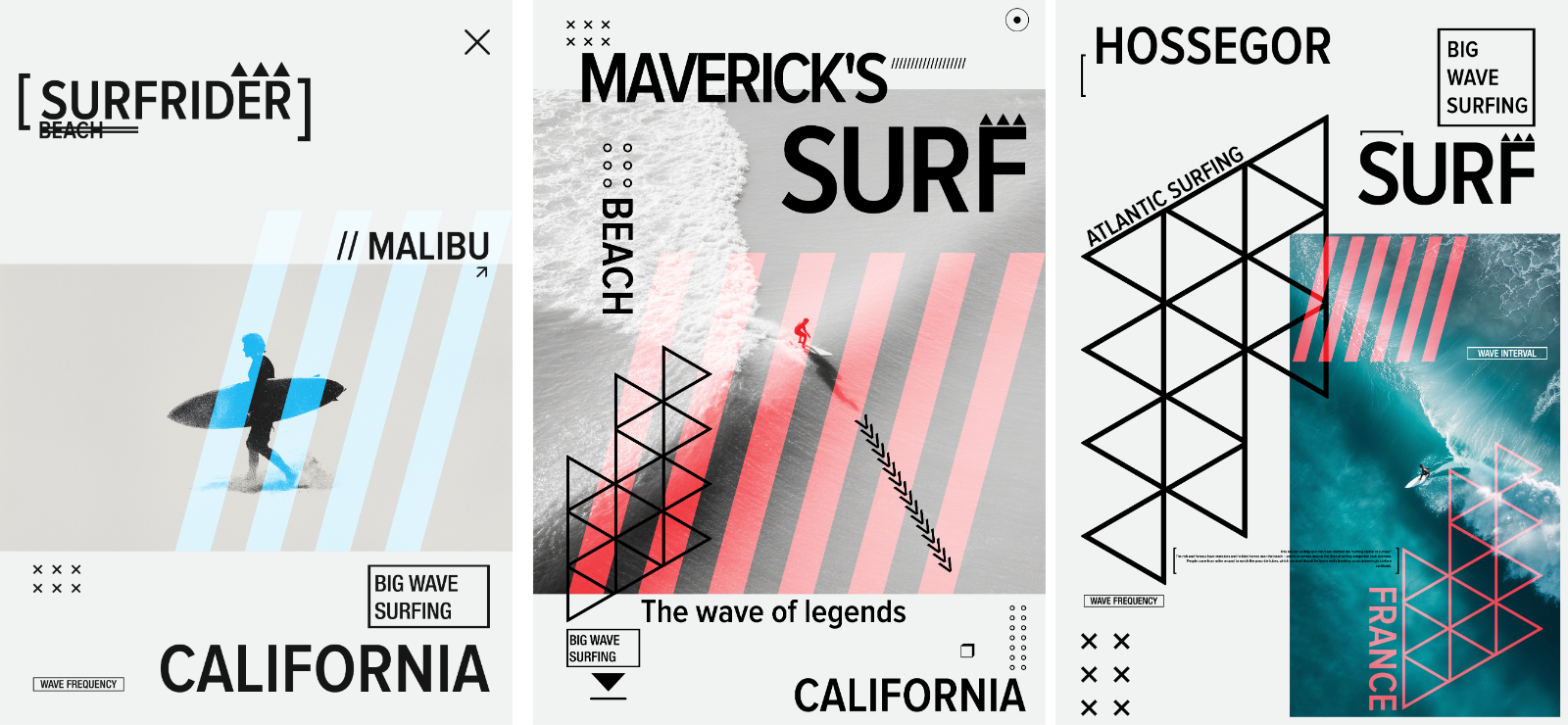 Surf Destinations – Graphic T-Shirt Vector Set (AI, EPS, PDF, SVG)